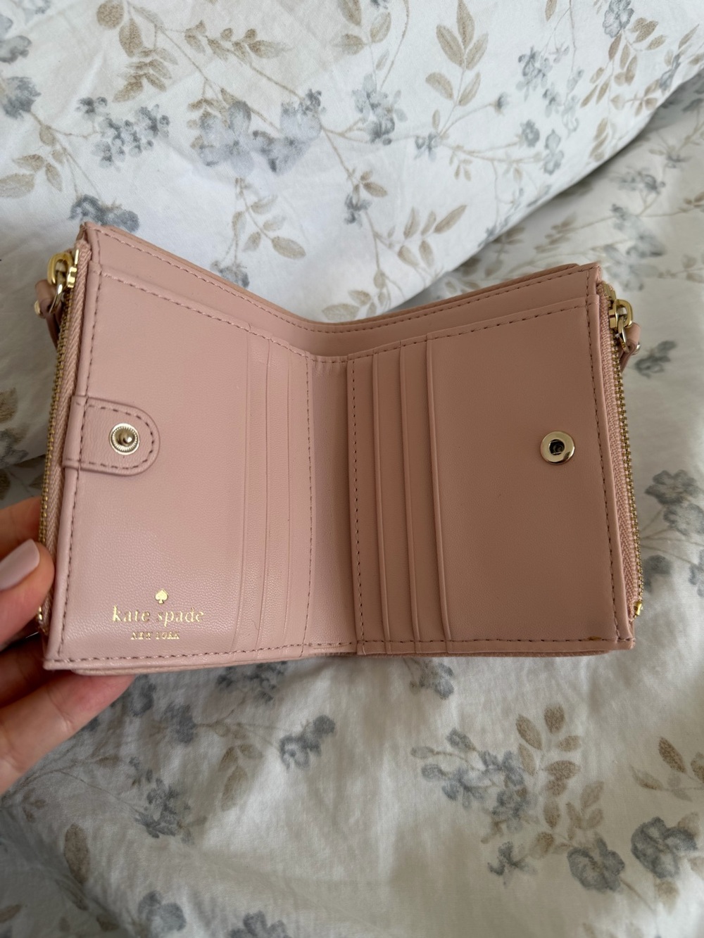 Kate Spade Leather Compact Wallet - Cardholder - Small Wallet | Blush Pink - Picture 6 of 12
